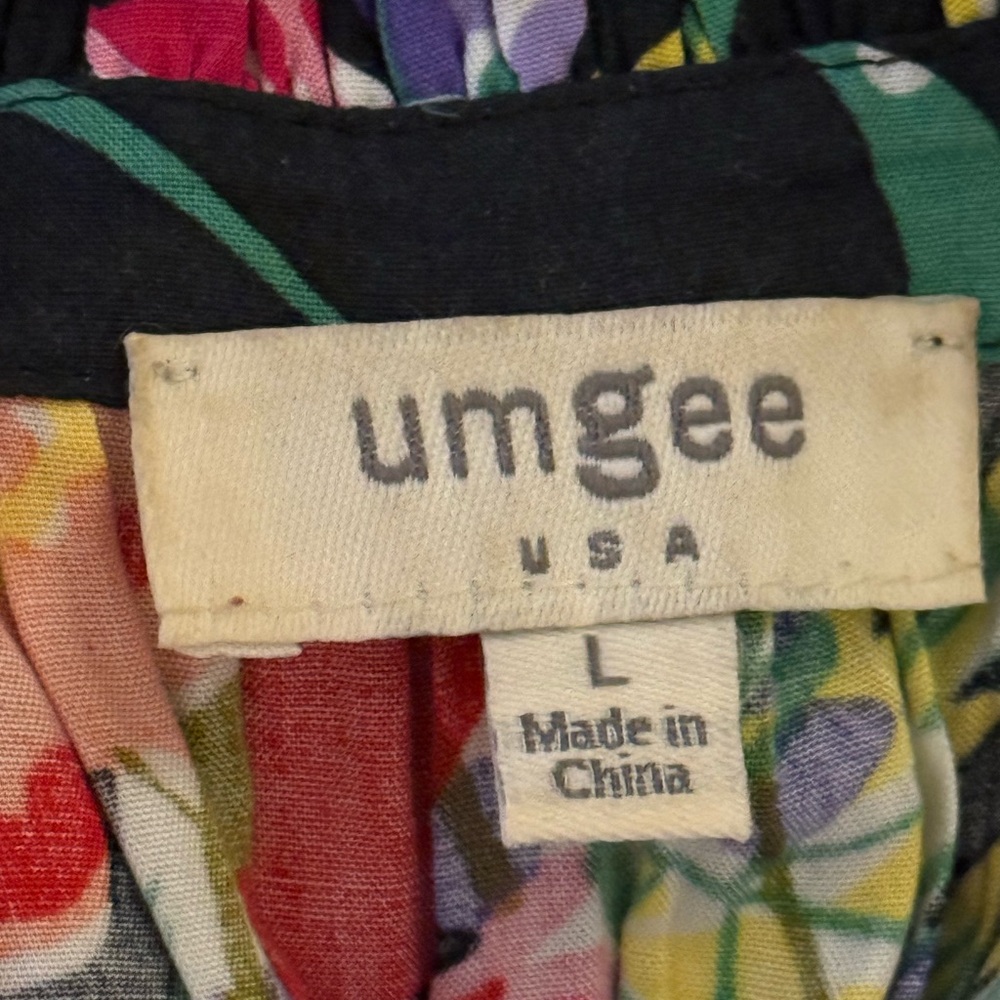 Umgee Floral Dress with Red, Pink, and Green - Picture 2 of 2